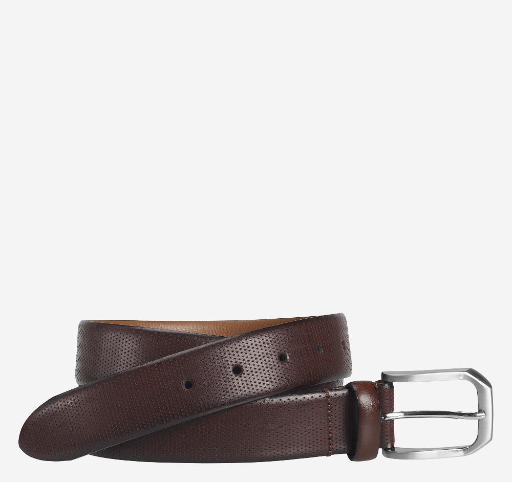Johnston & Murphy Micro Perf Belt Burgundy