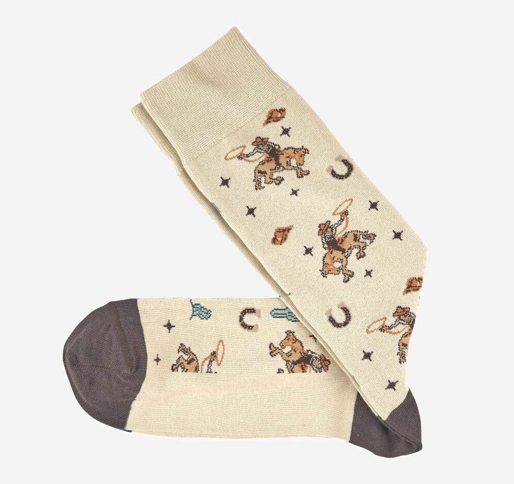 Johnston & Murphy Novelty Socks Khaki Wild West