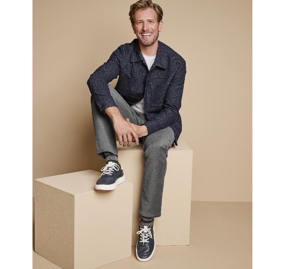 Johnston & Murphy Patterned Shirt Jacket Navy