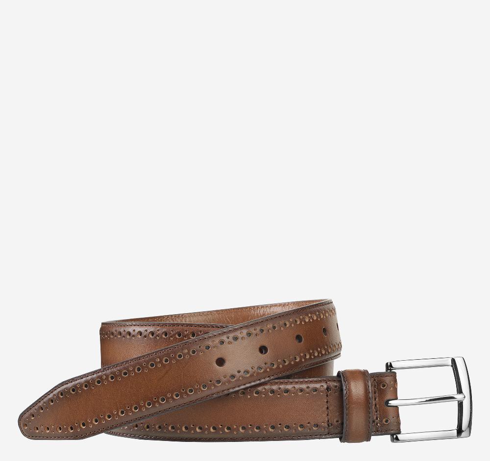 Johnston & Murphy Perfed-Edge Belt Tan