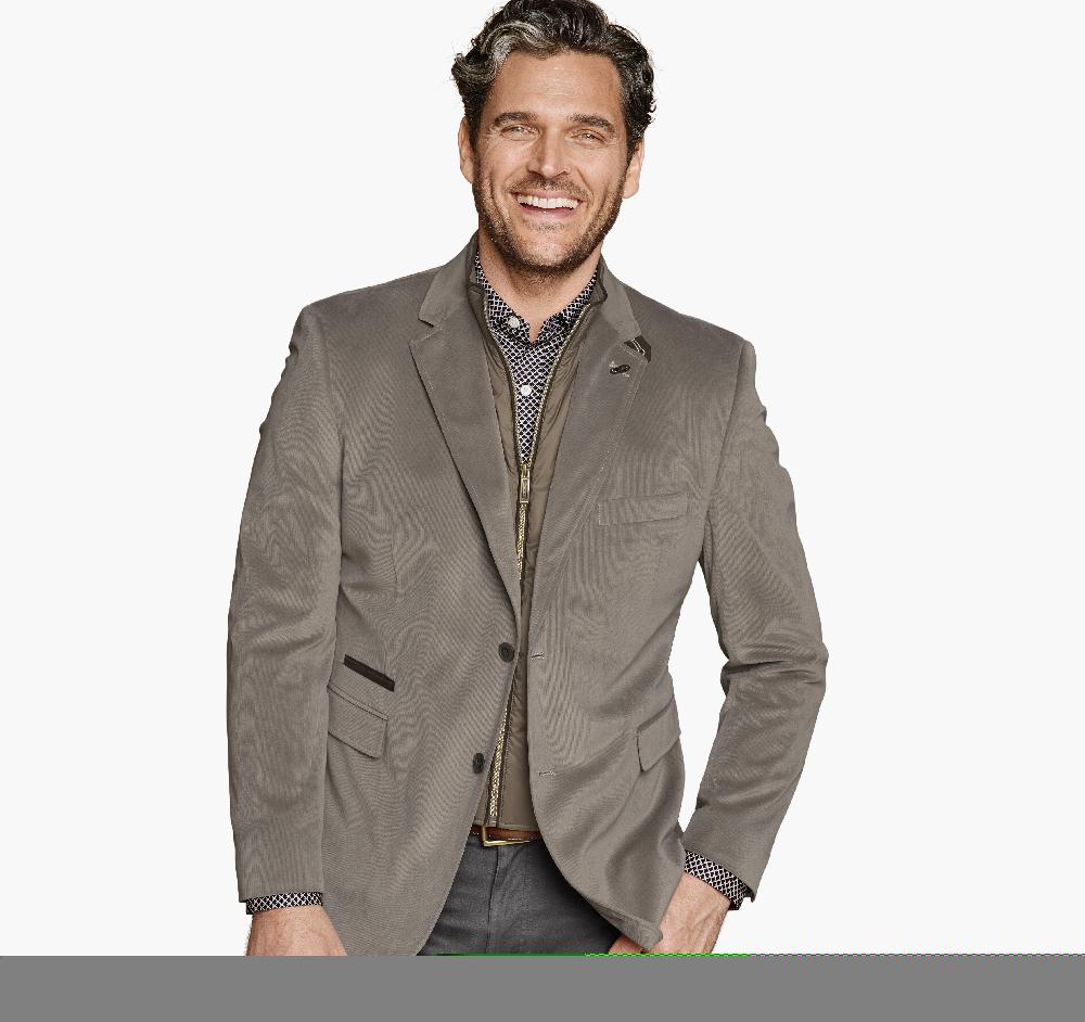 Johnston & Murphy Plush Bibbed Blazer Taupe Twill