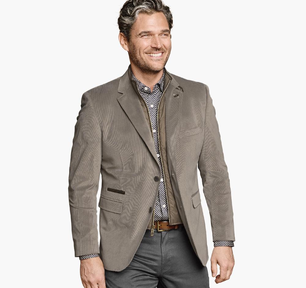 Johnston & Murphy Plush Bibbed Blazer Taupe Twill