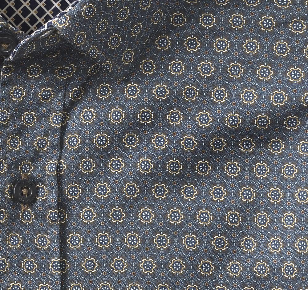 Johnston & Murphy Printed Cotton Shirt Brown Atrium