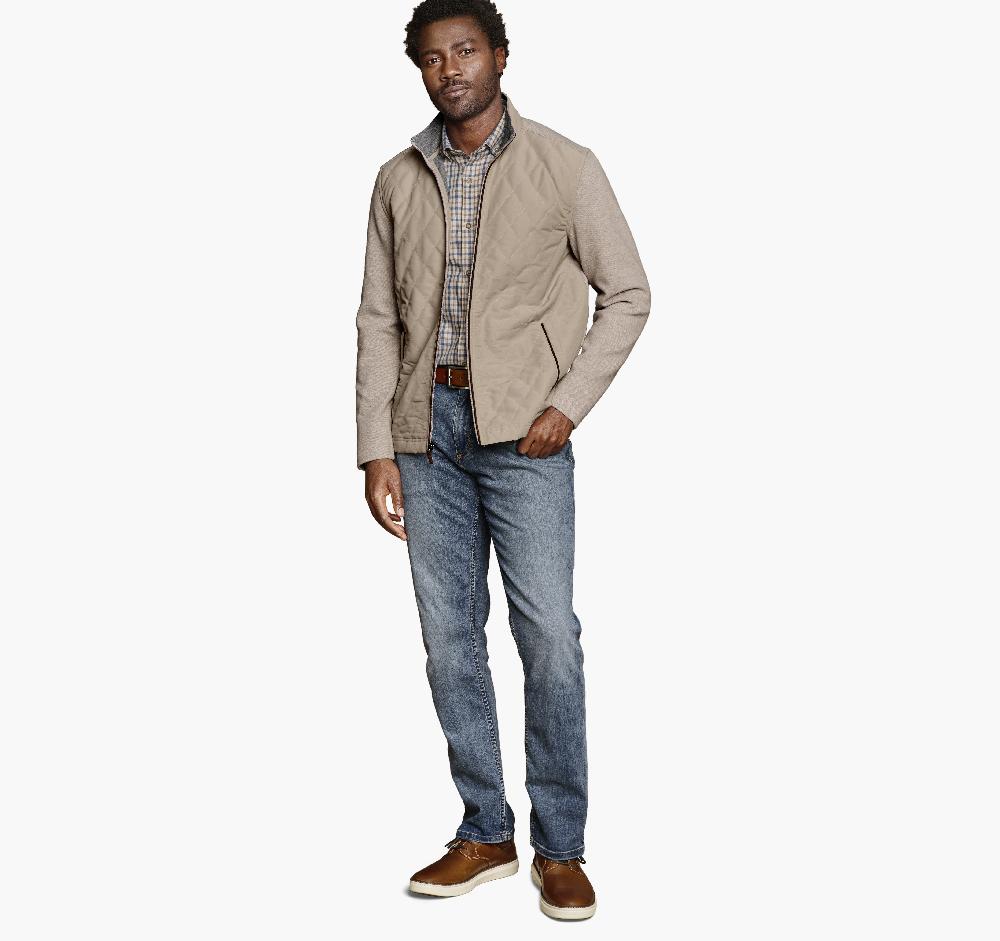 Johnston & Murphy Quilted Full-Zip Tan