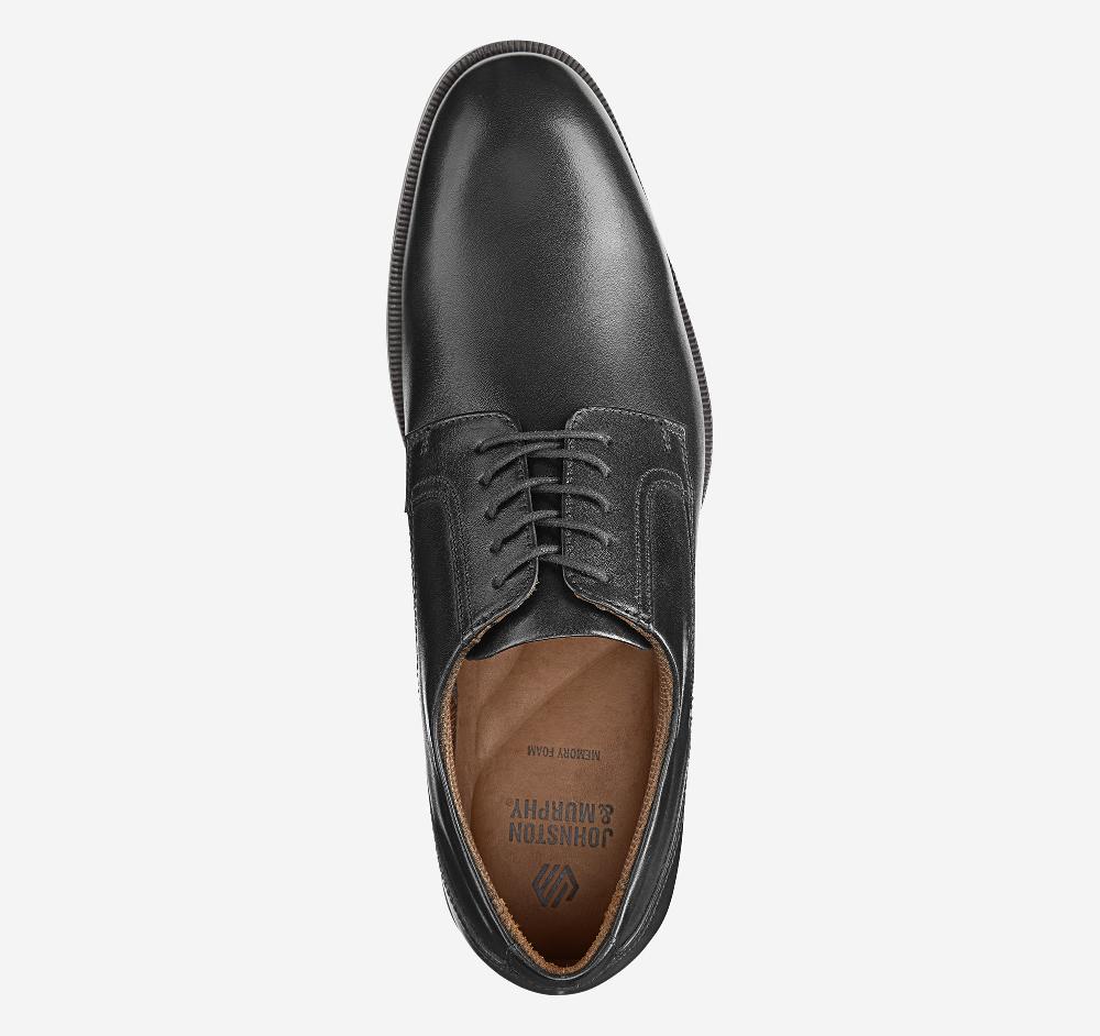 Johnston & Murphy Reeve Plain Toe Black Full Grain