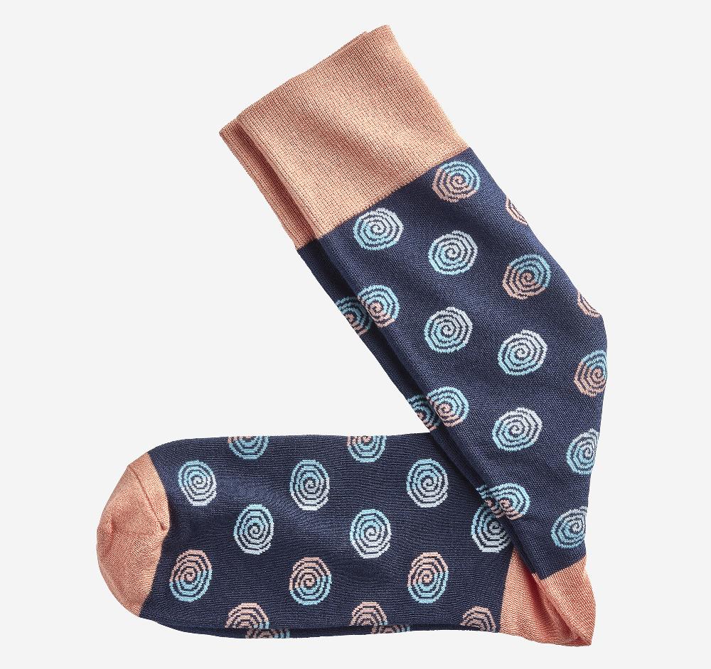 Johnston & Murphy Retro Swirls Sock Navy Multi