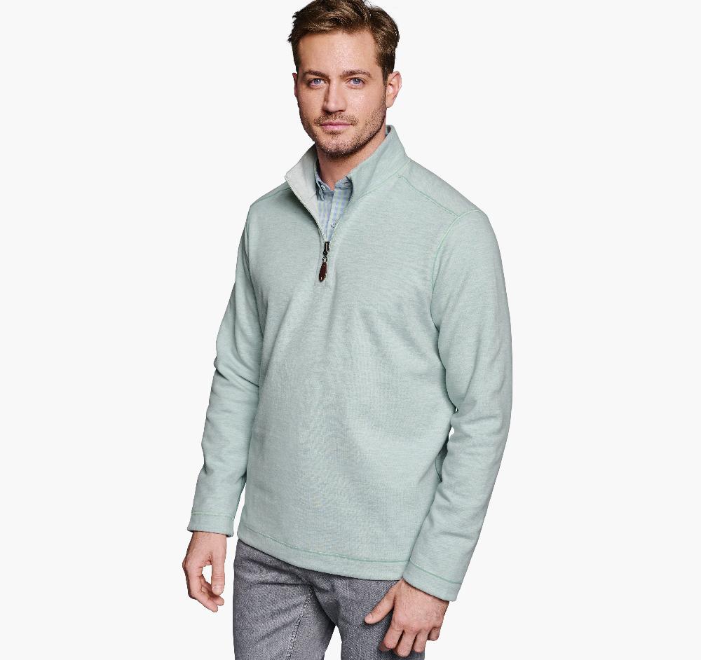 Johnston & Murphy Reversible Solid Quarter-Zip Mint