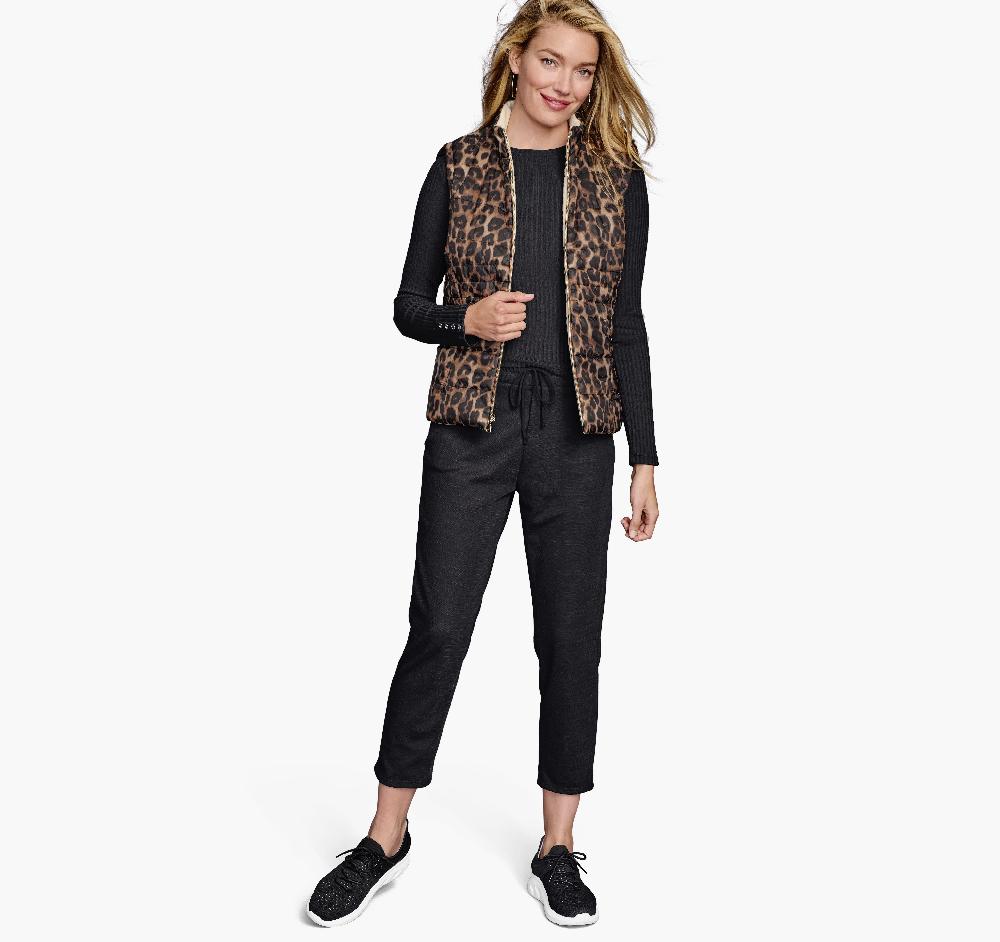 Johnston & Murphy Reversible Vest Cream/Leopard