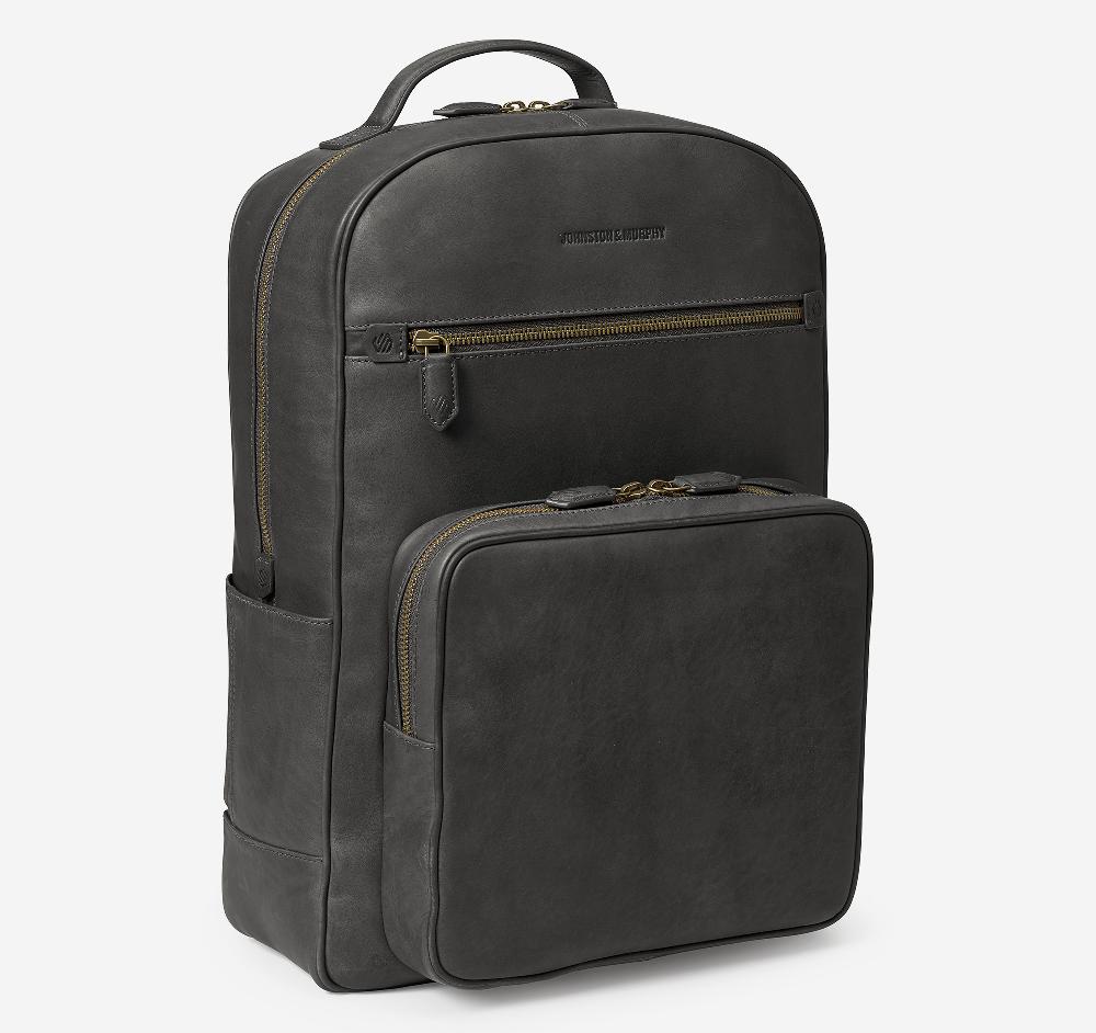 Johnston & Murphy Rhodes Backpack Black Full Grain