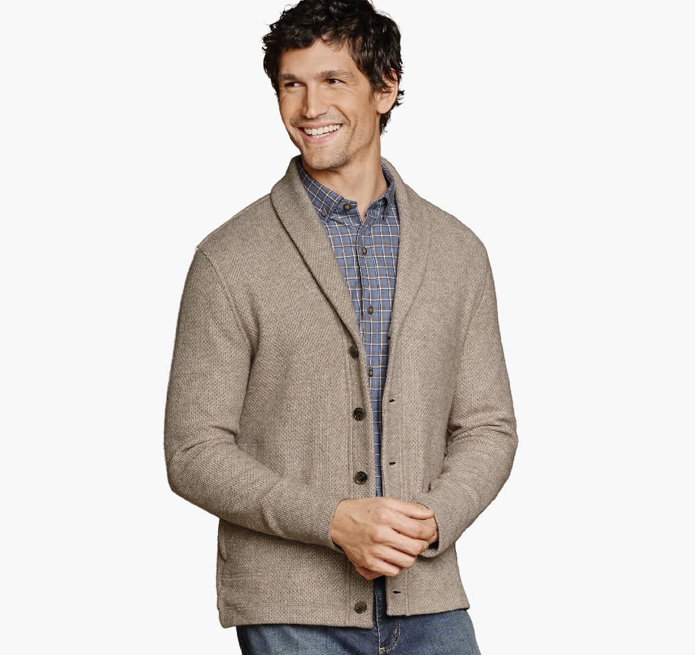 Johnston & Murphy Shawl Cardigan Oatmeal