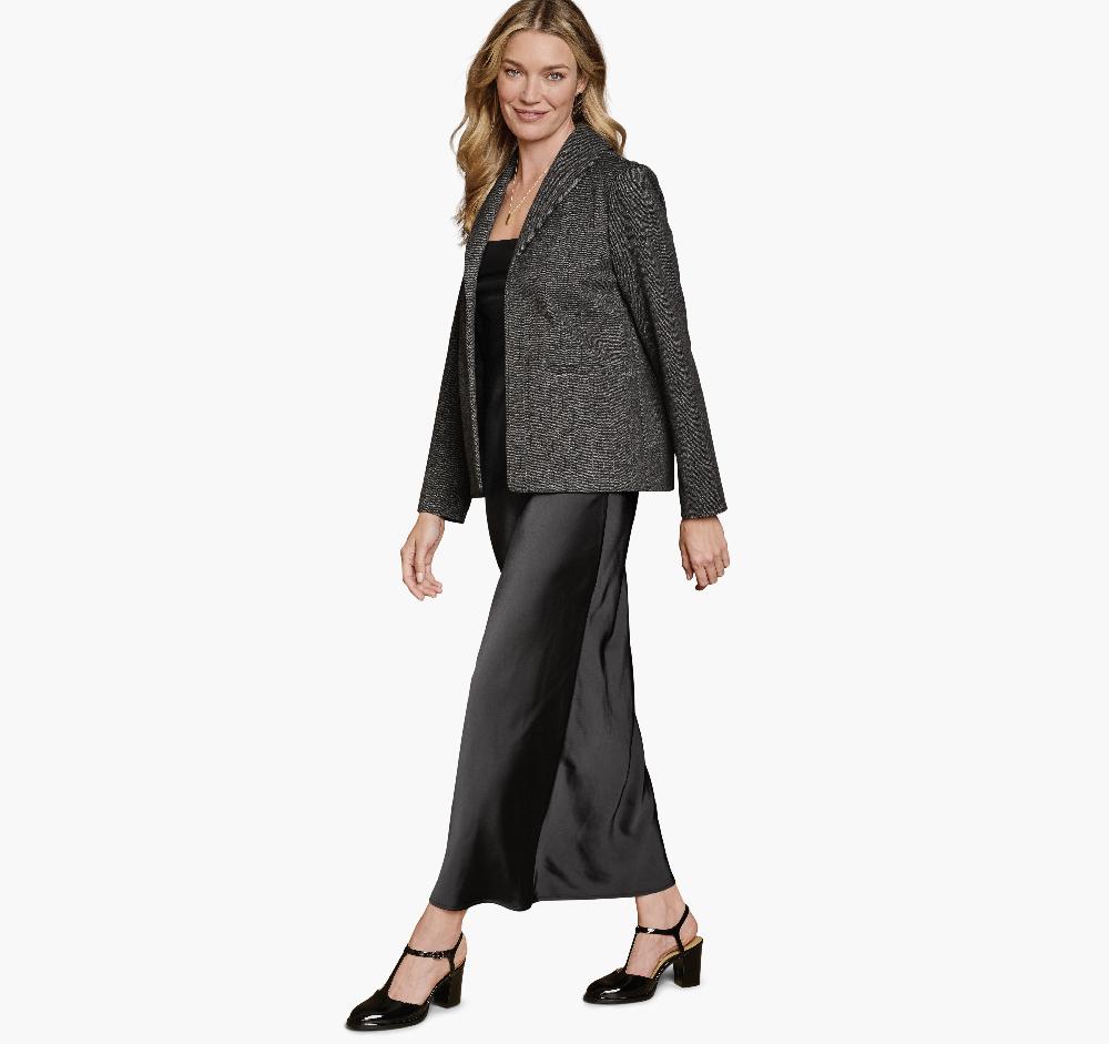 Johnston & Murphy Shawl-Collar Knit Blazer Charcoal