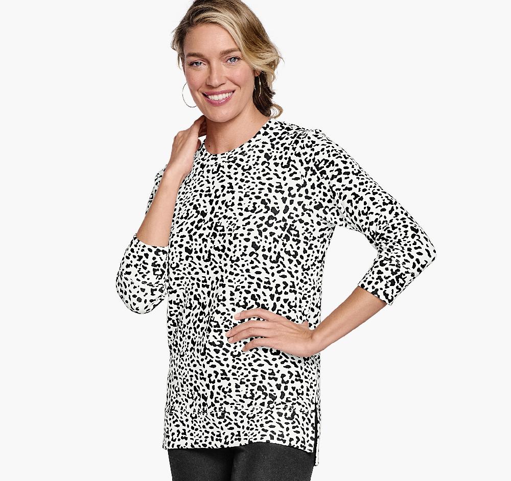 Johnston & Murphy Side-Slit Pullover Animal Print
