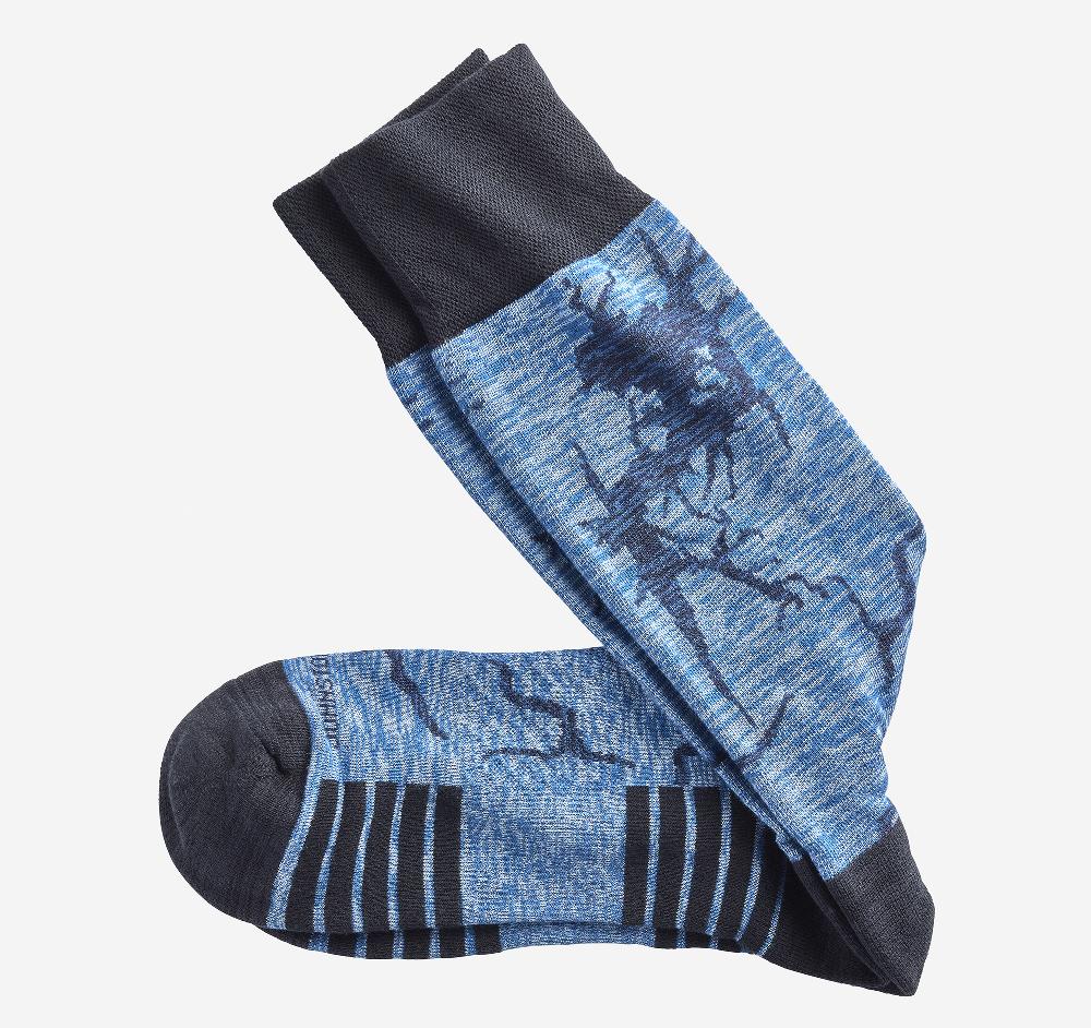 Johnston & Murphy Space Dyed Socks Blue Crackle