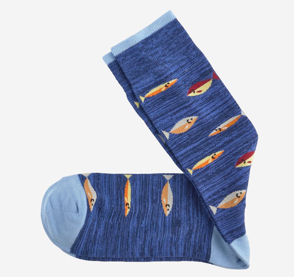 Johnston & Murphy Space Dyed Socks Blue Fish
