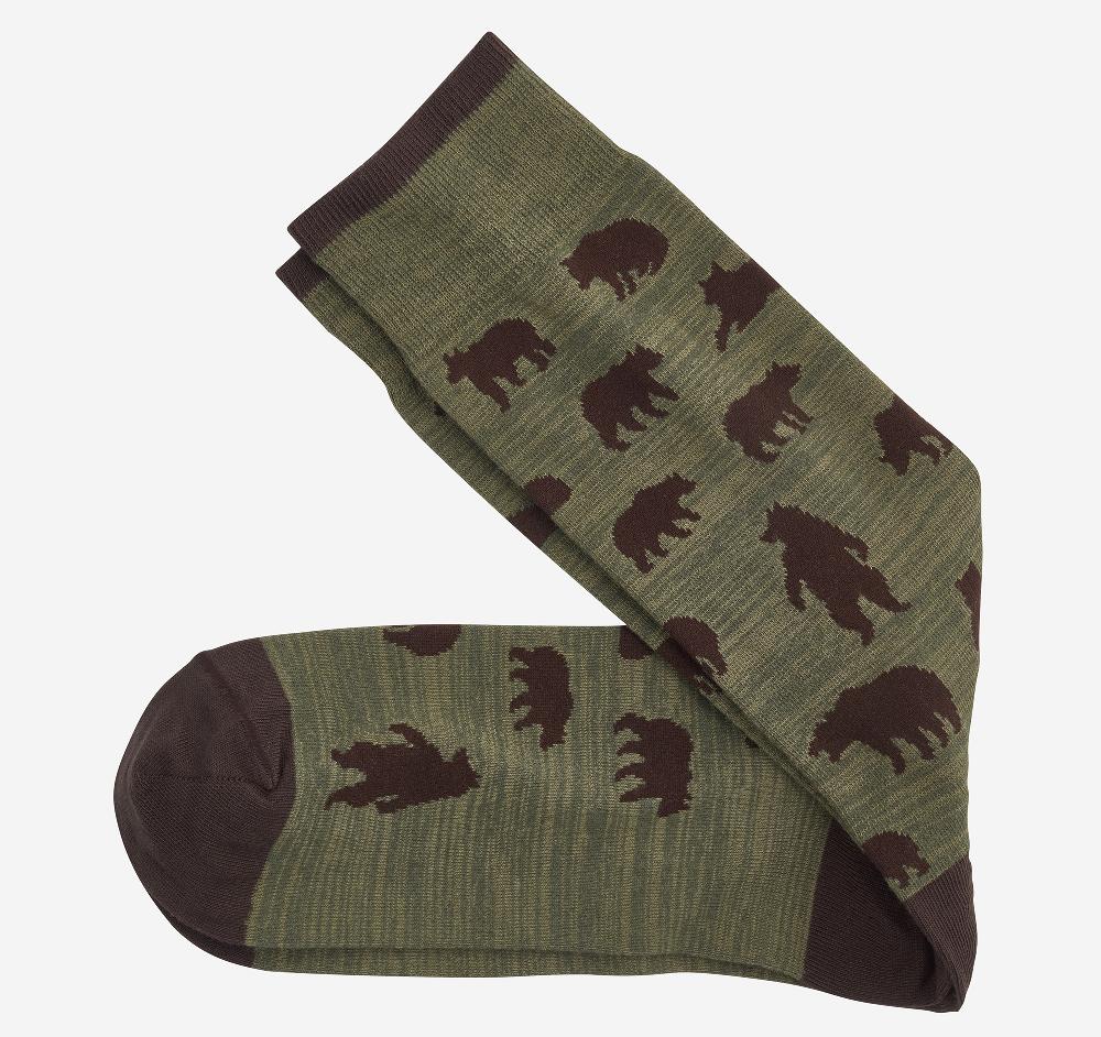 Johnston & Murphy Space Dyed Socks Green Bears