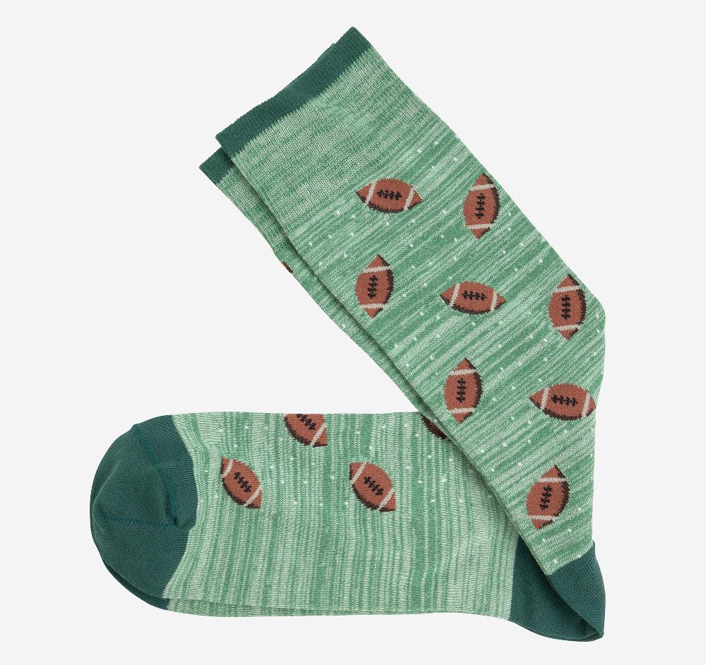 Johnston & Murphy Space Dyed Socks Green Football