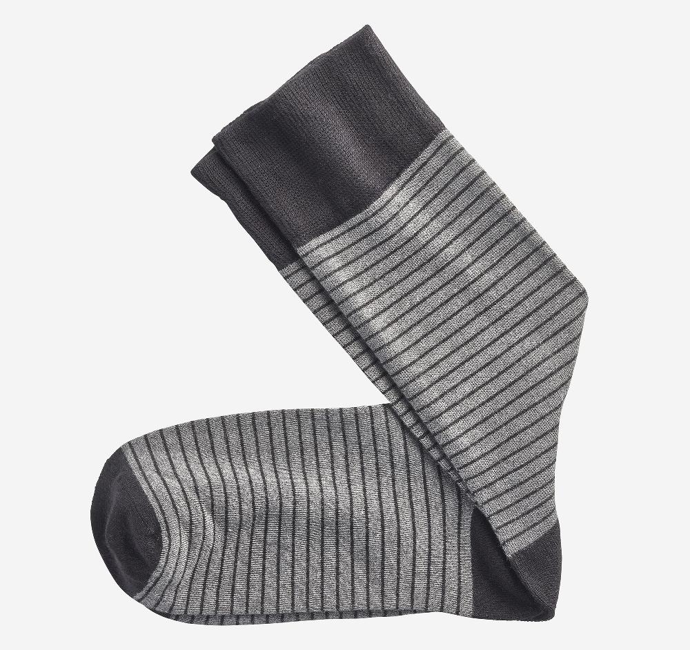 Johnston & Murphy Striped Dress Socks Gray Stripe