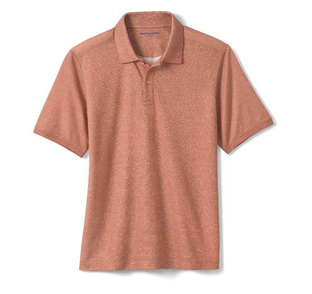 Johnston & Murphy Textured Print Polo Orange