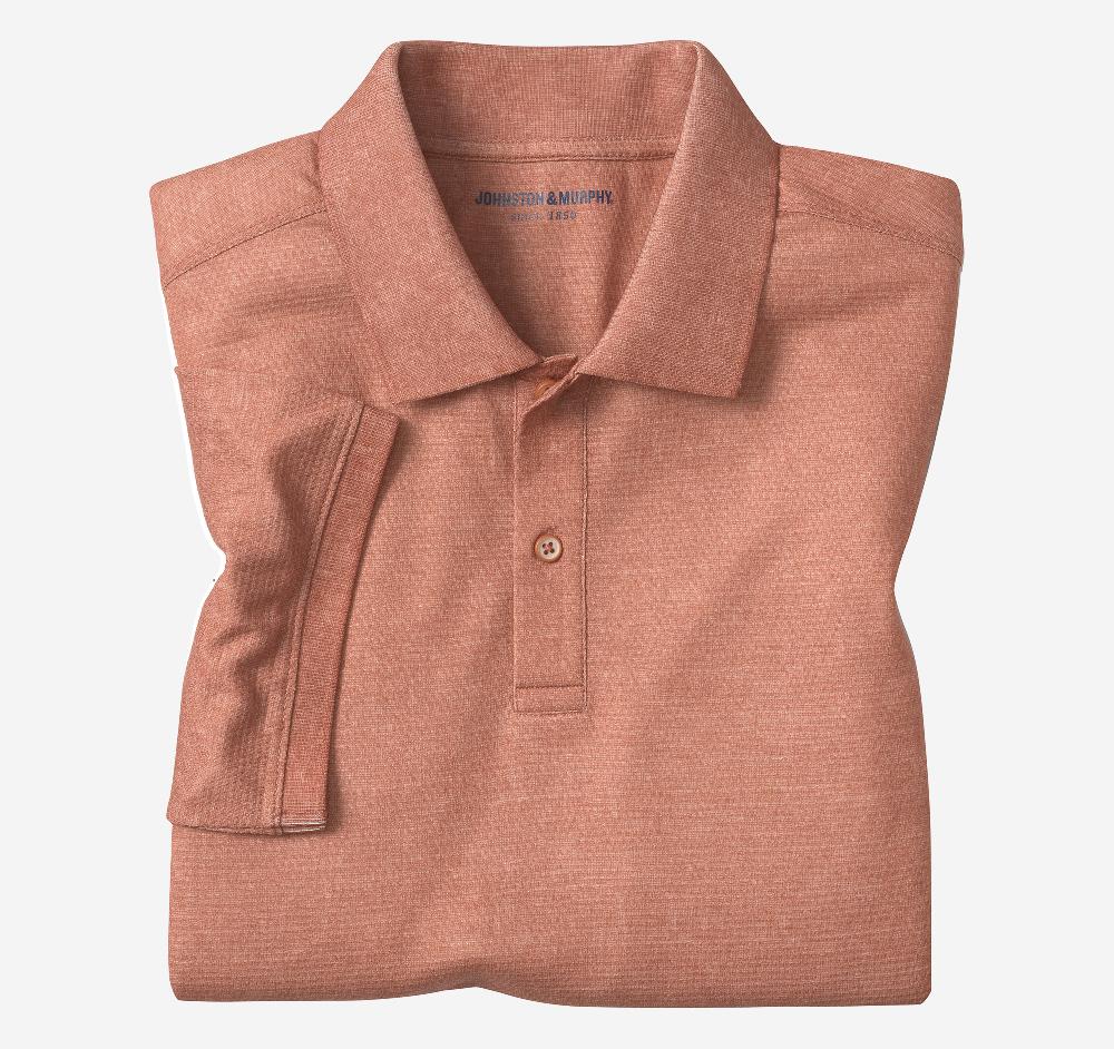 Johnston & Murphy Textured Print Polo Orange
