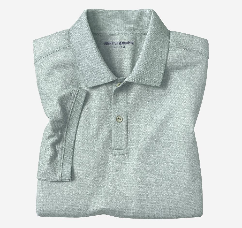 Johnston & Murphy Textured Print Polo Sage