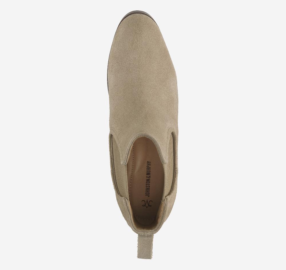 Johnston & Murphy Tinsley Chelsea Bootie Taupe Suede