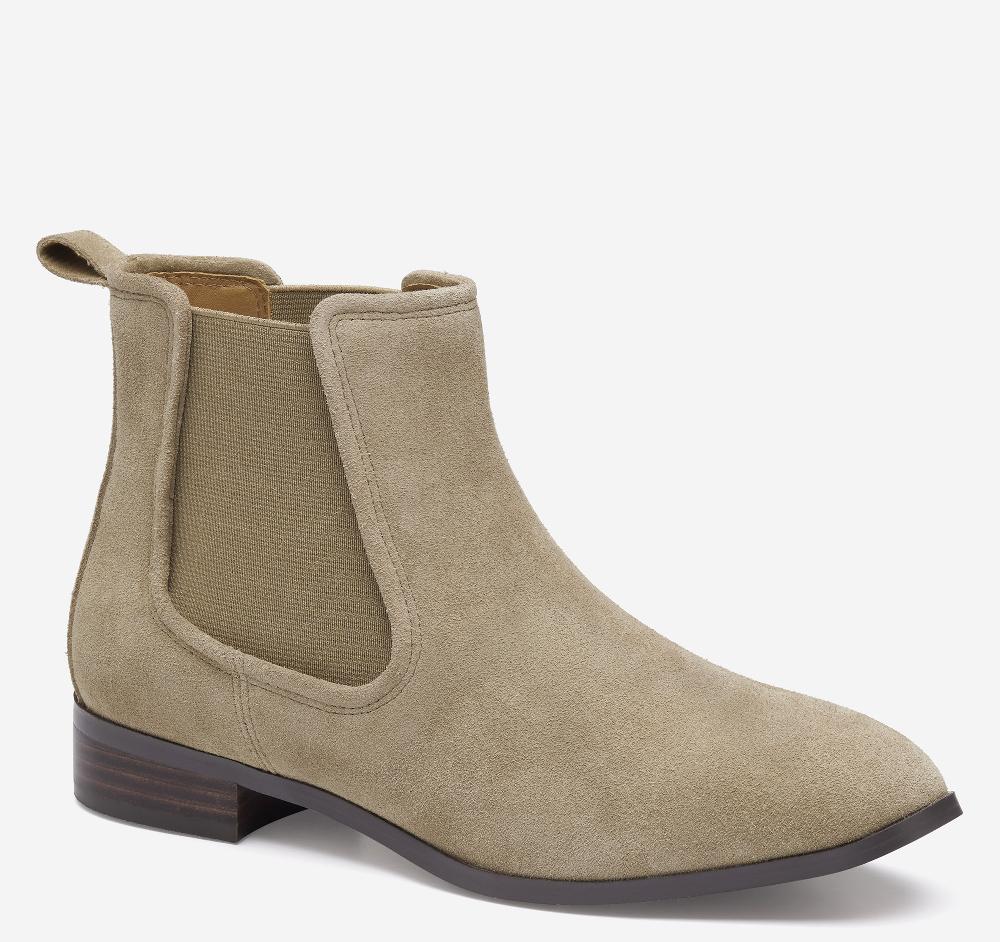 Johnston & Murphy Tinsley Chelsea Bootie Taupe Suede