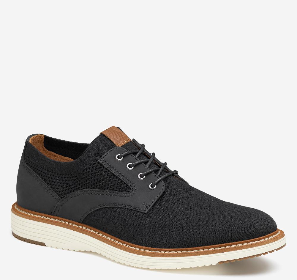 Johnston & Murphy Upton Knit Plain Toe Black Knit