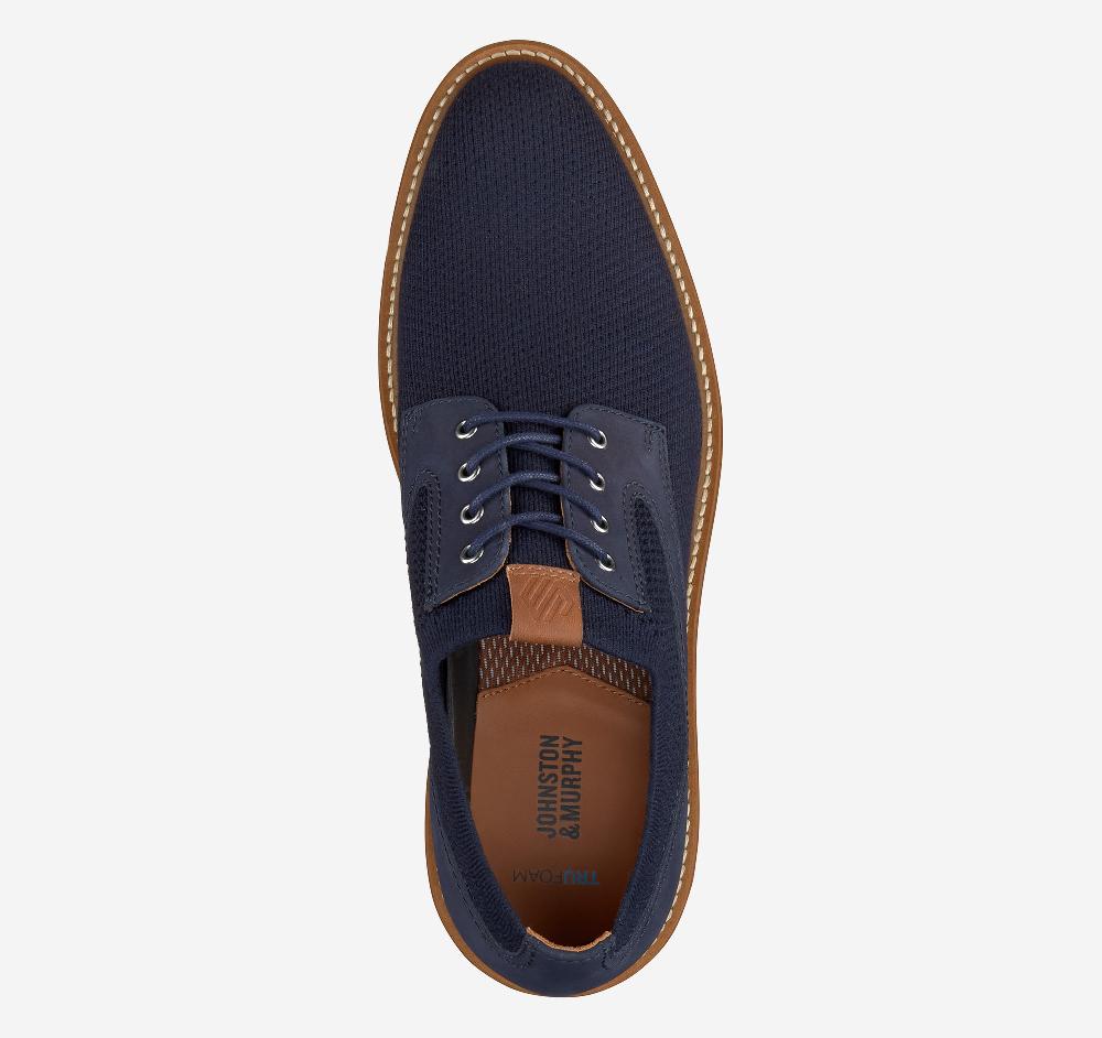 Johnston & Murphy Upton Knit Plain Toe Navy Knit