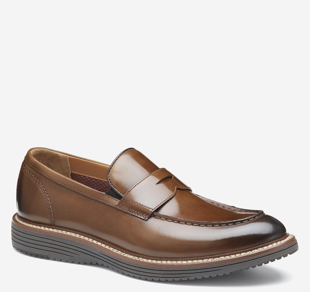 Johnston & Murphy Upton Penny Loafer Tan Full Grain