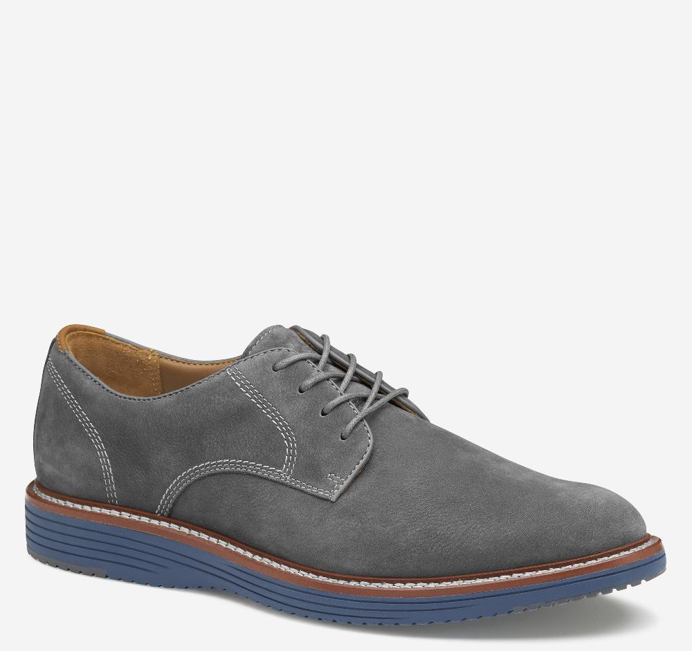 Johnston & Murphy Upton Plain Toe Gray Nubuck