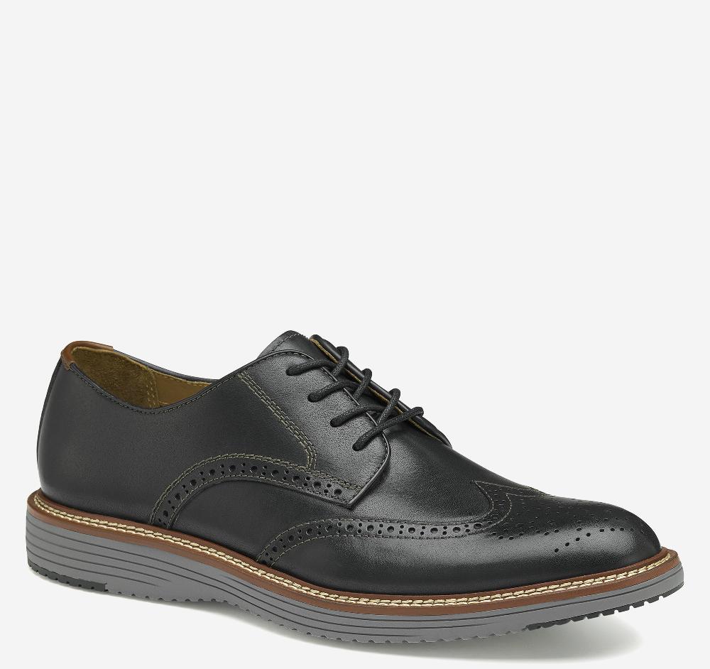 Johnston & Murphy Upton Wingtip Black Full Grain