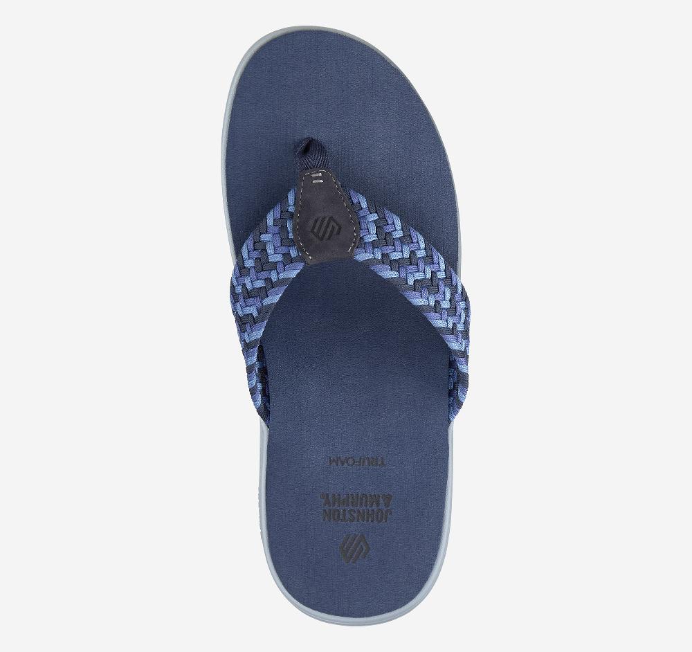 Johnston & Murphy Upton Woven Flip-Flop Navy Nylon