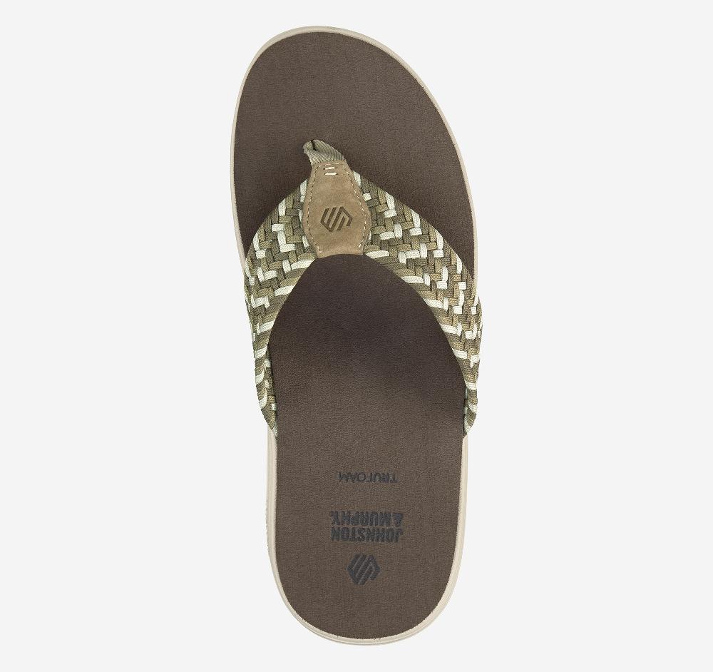 Johnston & Murphy Upton Woven Flip-Flop Taupe Nylon