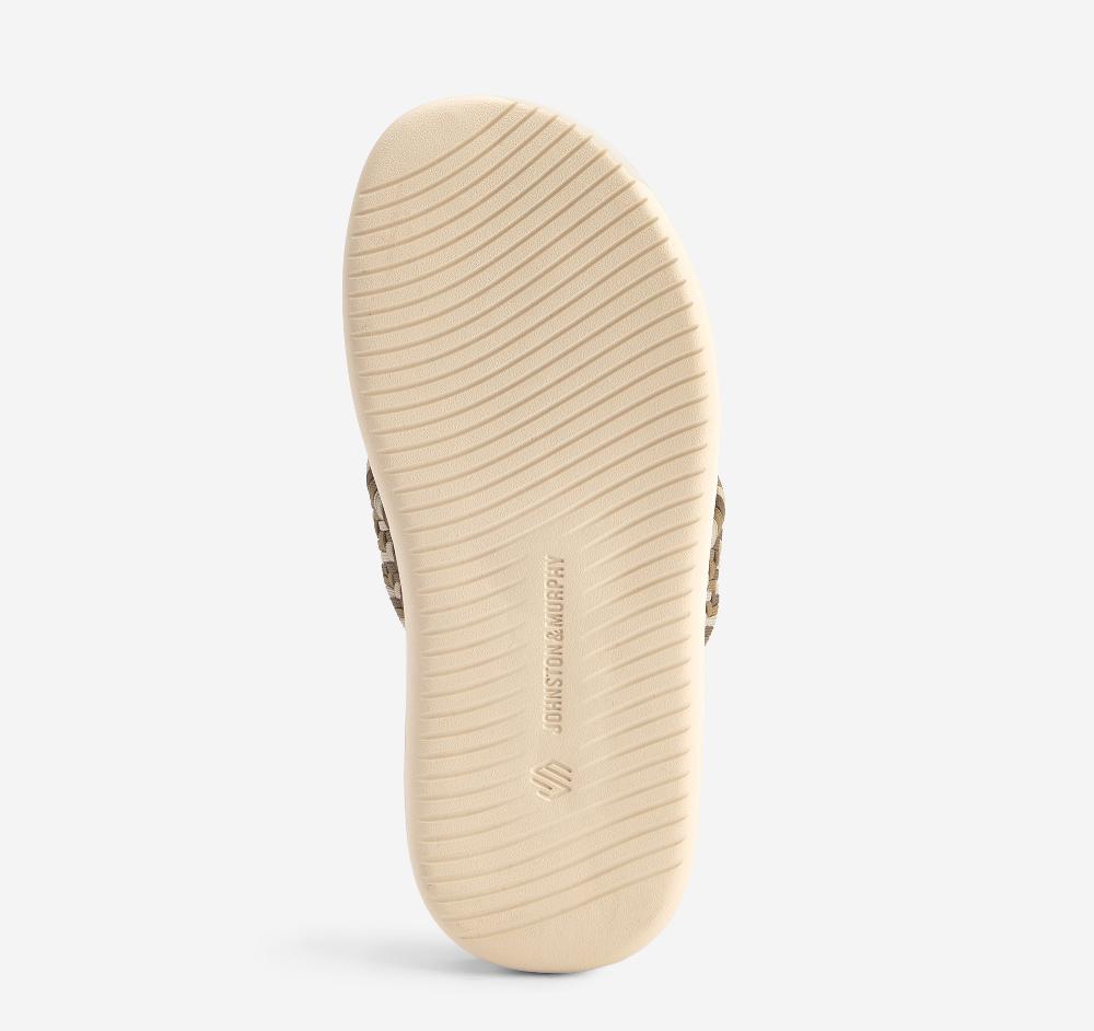 Johnston & Murphy Upton Woven Flip-Flop Taupe Nylon