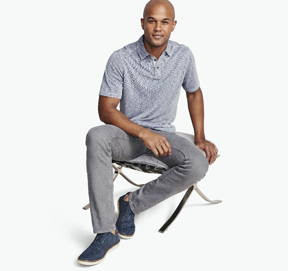 Johnston & Murphy Vintage Slub Polo Indigo