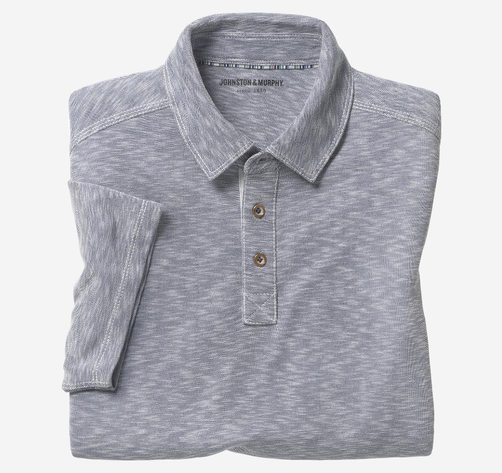 Johnston & Murphy Vintage Slub Polo Indigo