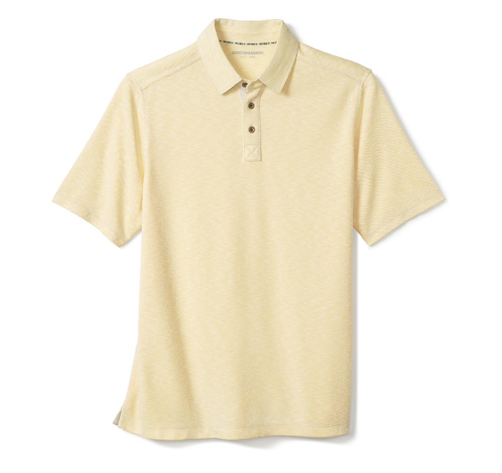 Johnston & Murphy Vintage Slub Polo Light Yellow