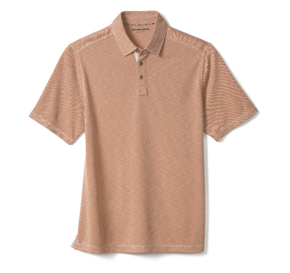 Johnston & Murphy Vintage Slub Polo Peach