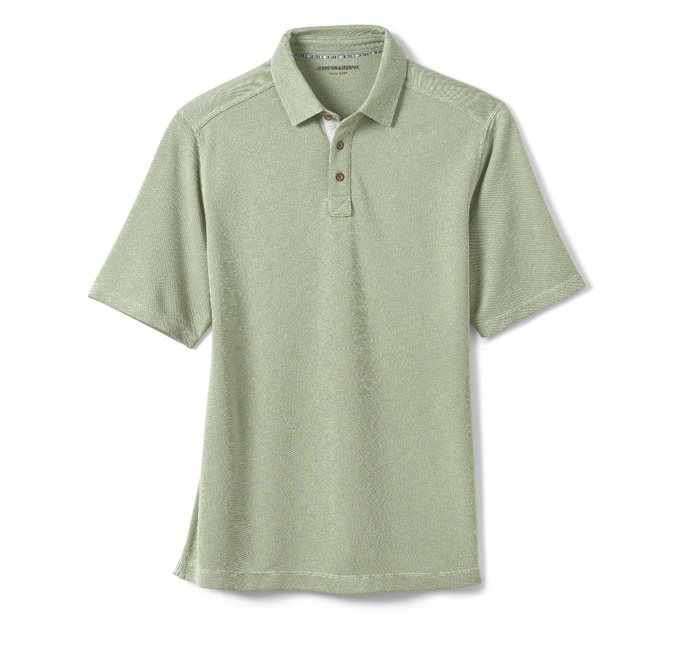Johnston & Murphy Vintage Slub Polo Sage