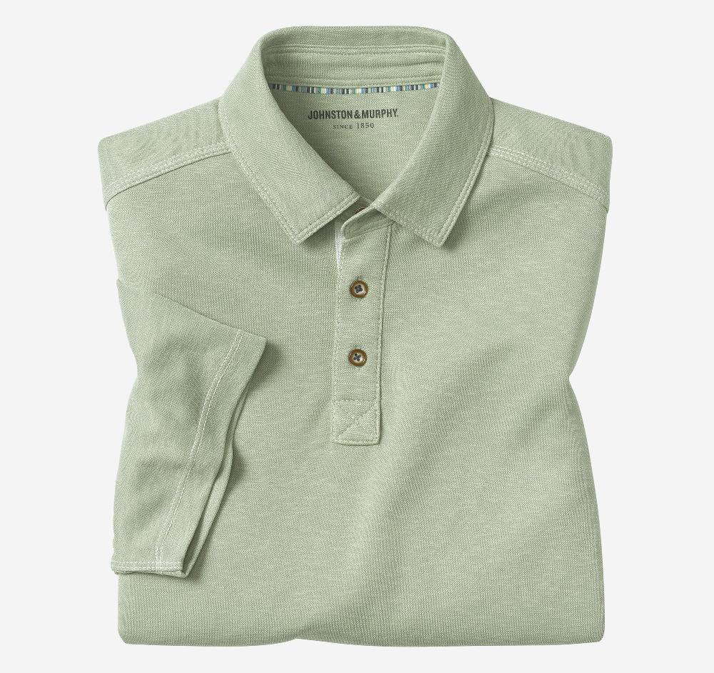 Johnston & Murphy Vintage Slub Polo Sage