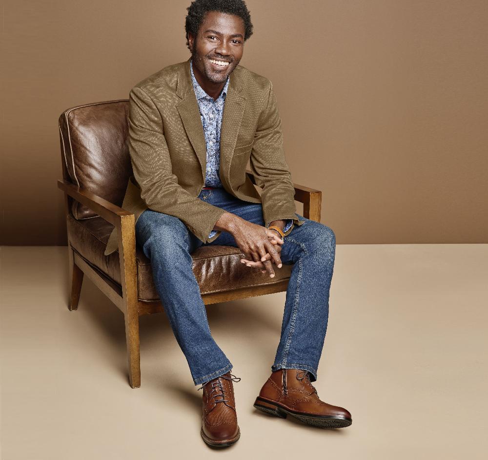 Johnston & Murphy Washed Cotton Blazer Brown