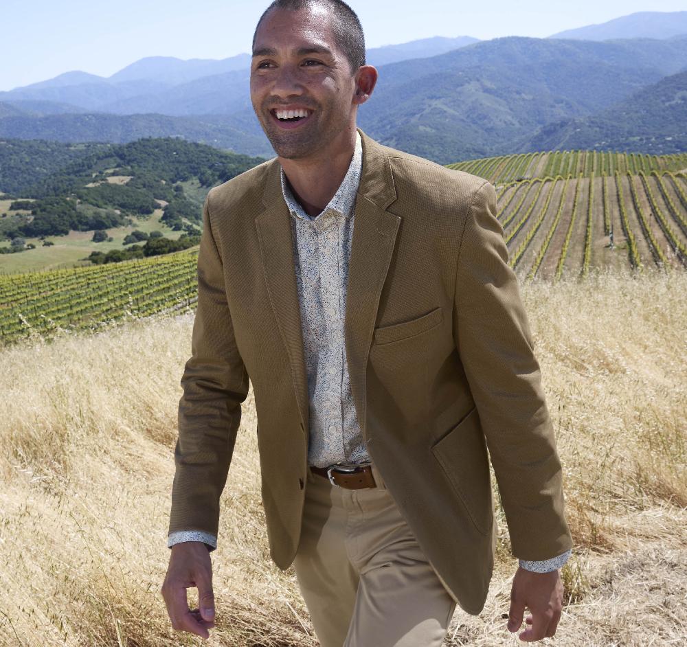 Johnston & Murphy Washed Cotton Blazer Brown