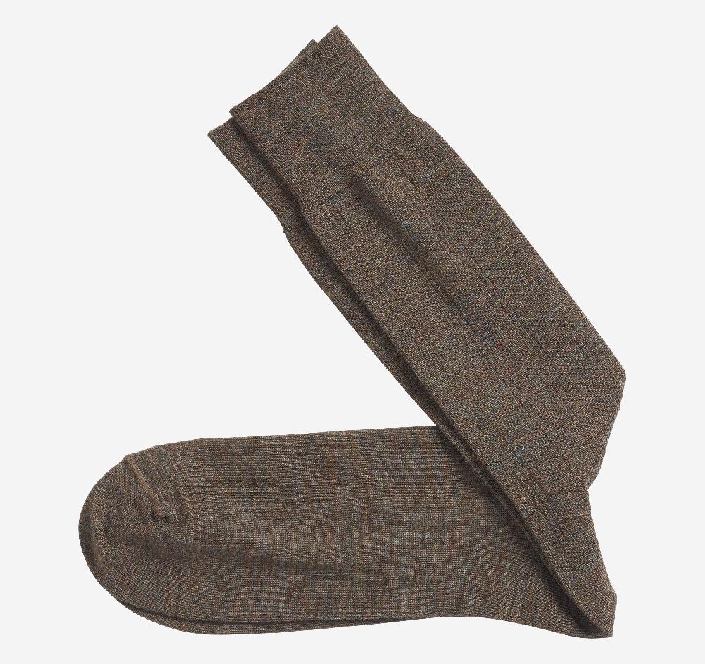 Johnston & Murphy Wool Ribbed Socks Brown