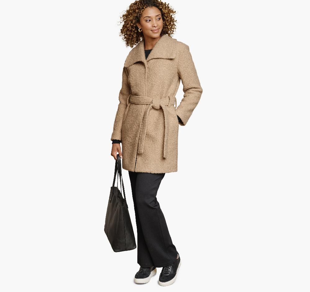 Johnston & Murphy Wrap Teddy Coat Camel