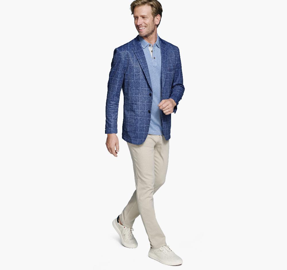 Johnston & Murphy XC Flex® Knit Blazer Blue Plaid