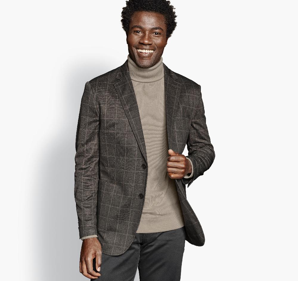 Johnston & Murphy XC Flex® Knit Blazer Brown Plaid