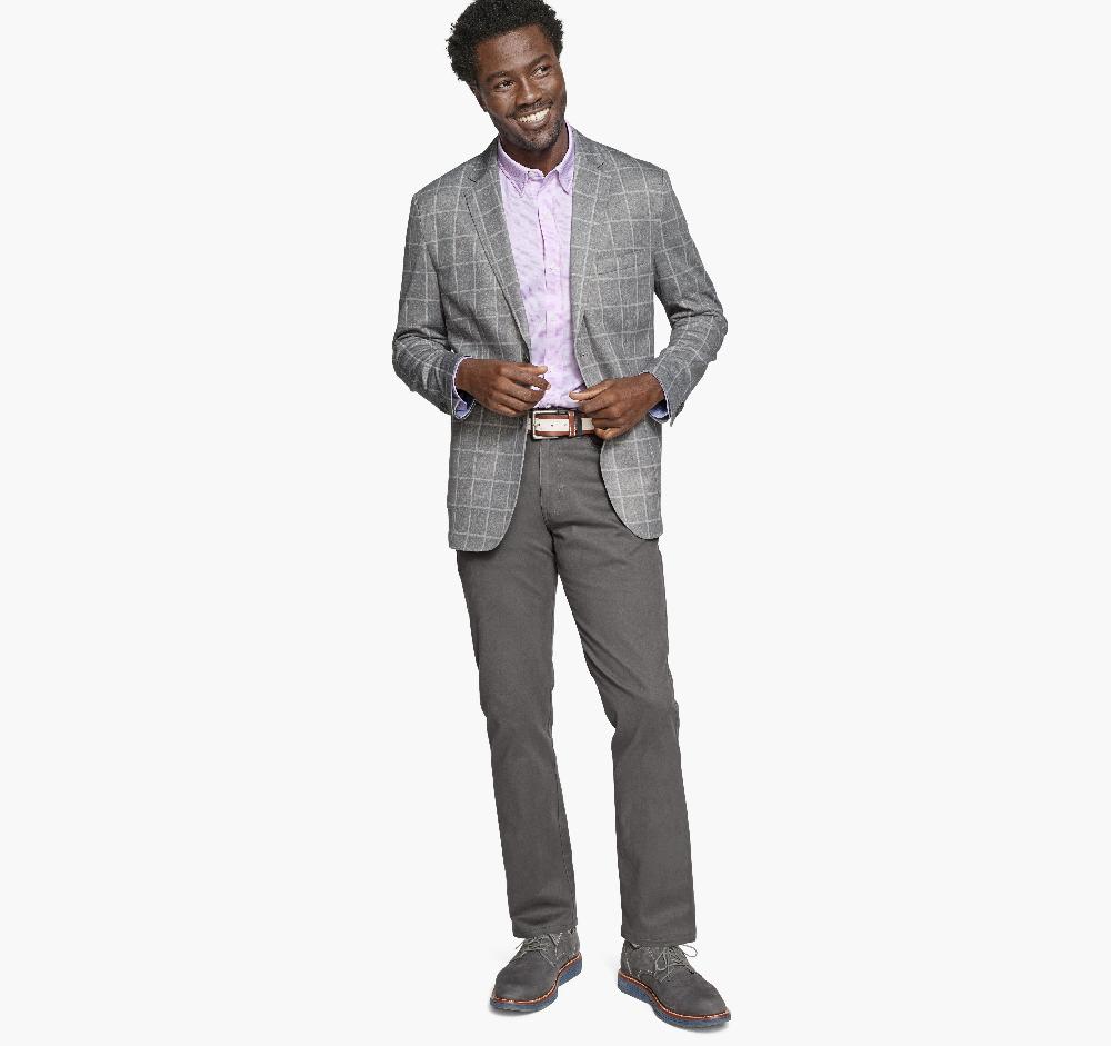 Johnston & Murphy XC Flex® Knit Blazer Gray Plaid