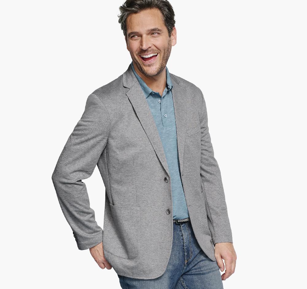 Johnston & Murphy XC Flex® Knit Blazer Gray Twill