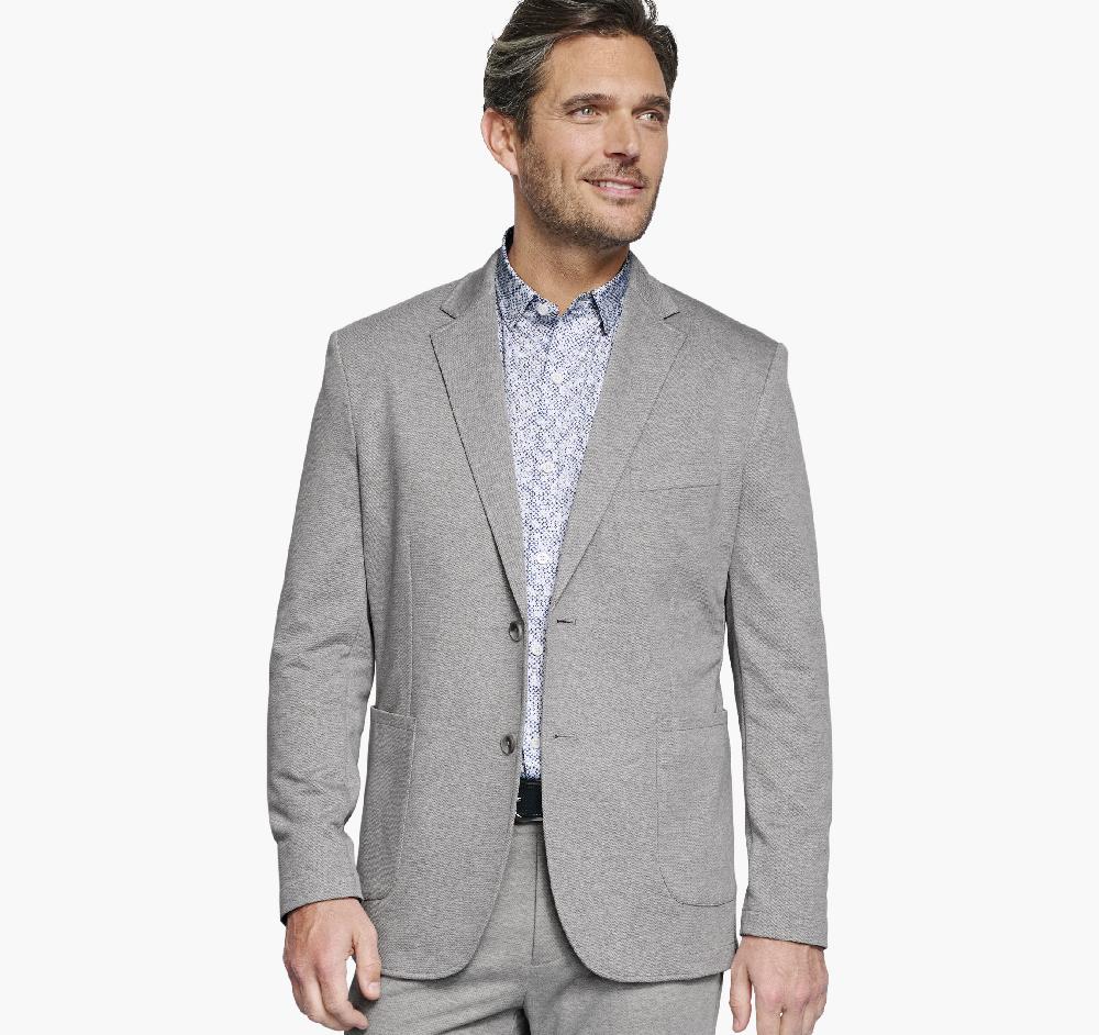 Johnston & Murphy XC Flex® Knit Blazer Gray Twill