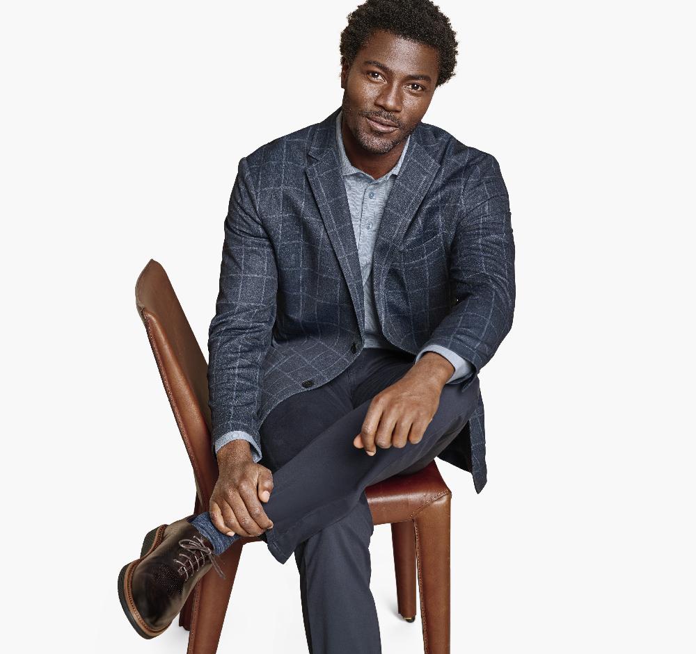 Johnston & Murphy XC Flex® Knit Blazer Navy Plaid